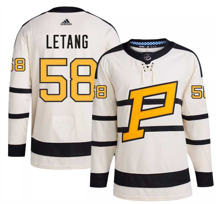Mens Pittsburgh Penguins #58 Kris Letang Cream 2023 Winter Classic Stitched Jersey Dzhi->pittsburgh penguins->NHL Jersey